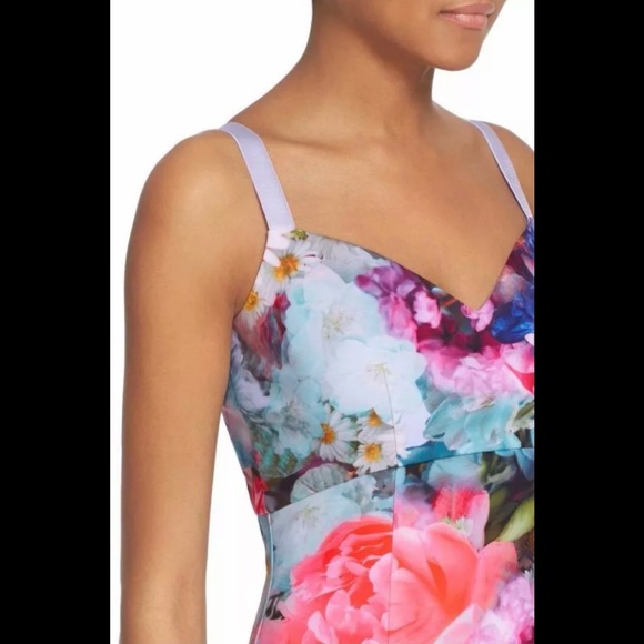 TED BAKER Emore Floral Bodycon Dress Size 1 - Picture 3 of 7